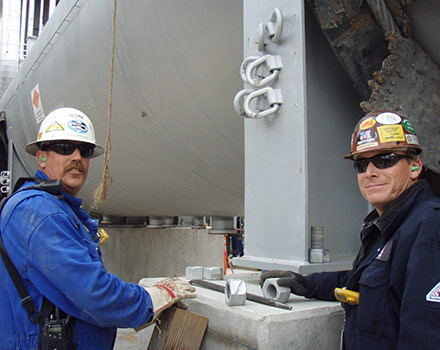 Harder contractors on site working together