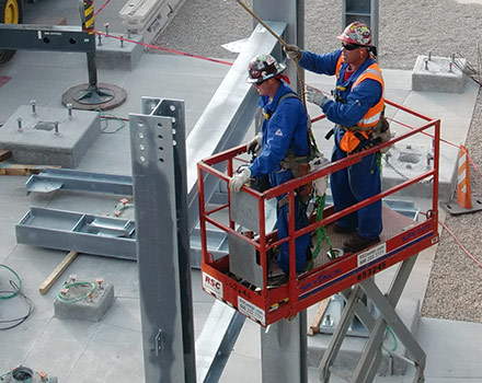 Harder Contractor on job site working safe
